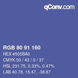 Color code: RGB 80 91 160 | qconv.com