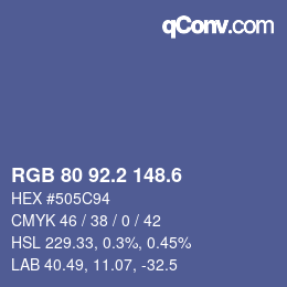 カラーコード: RGB 80 92.2 148.6 | qconv.com