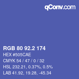 カラーコード: RGB 80 92.2 174 | qconv.com