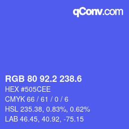 カラーコード: RGB 80 92.2 238.6 | qconv.com