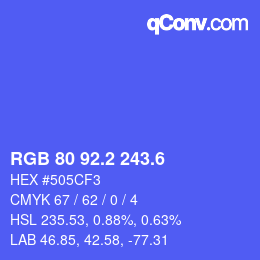 カラーコード: RGB 80 92.2 243.6 | qconv.com