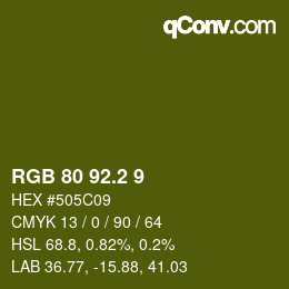 カラーコード: RGB 80 92.2 9 | qconv.com