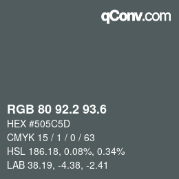 カラーコード: RGB 80 92.2 93.6 | qconv.com