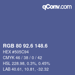 カラーコード: RGB 80 92.6 148.6 | qconv.com