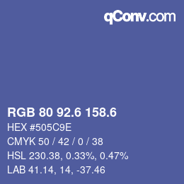 カラーコード: RGB 80 92.6 158.6 | qconv.com