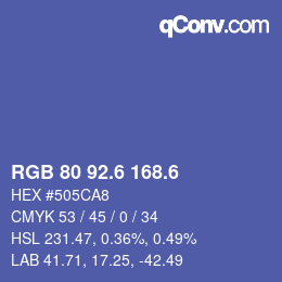 カラーコード: RGB 80 92.6 168.6 | qconv.com