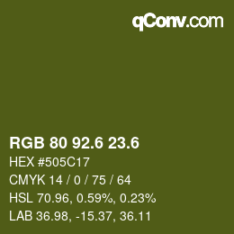 カラーコード: RGB 80 92.6 23.6 | qconv.com