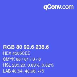 カラーコード: RGB 80 92.6 238.6 | qconv.com