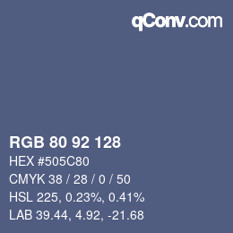 カラーコード: RGB 80 92 128 | qconv.com