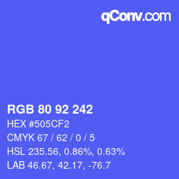 颜色代码: RGB 80 92 242 | qconv.com
