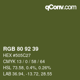 Color code: RGB 80 92 39 | qconv.com