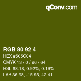 カラーコード: RGB 80 92 4 | qconv.com