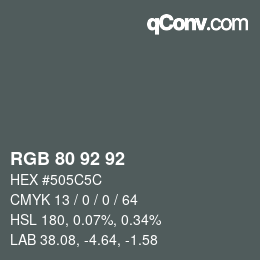 カラーコード: RGB 80 92 92 | qconv.com