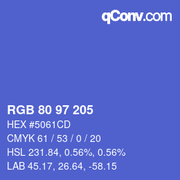 颜色代码: RGB 80 97 205 | qconv.com