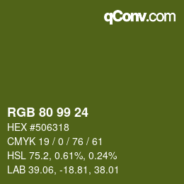 颜色代码: RGB 80 99 24 | qconv.com