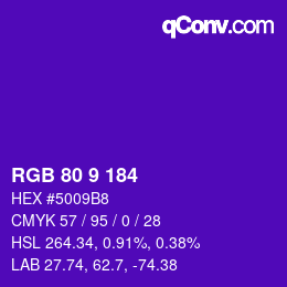 Color code: RGB 80 9 184 | qconv.com