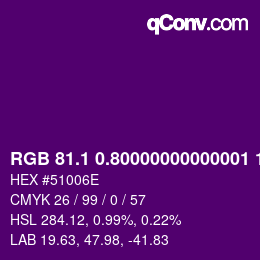 カラーコード: RGB 81.1 0.80000000000001 110 | qconv.com