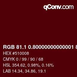 カラーコード: RGB 81.1 0.80000000000001 8 | qconv.com