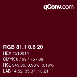 Color code: RGB 81.1 0.8 20 | qconv.com