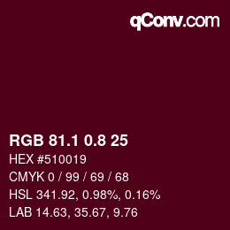 Color code: RGB 81.1 0.8 25 | qconv.com