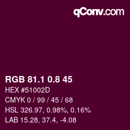 カラーコード: RGB 81.1 0.8 45 | qconv.com