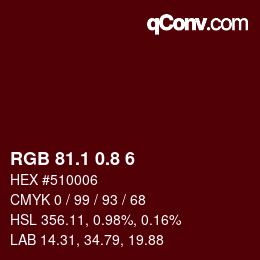 Color code: RGB 81.1 0.8 6 | qconv.com