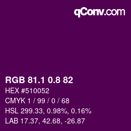 カラーコード: RGB 81.1 0.8 82 | qconv.com
