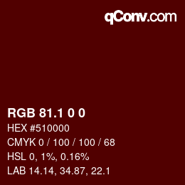 Color code: RGB 81.1 0 0 | qconv.com