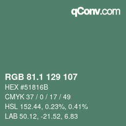 Color code: RGB 81.1 129 107 | qconv.com