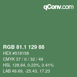 カラーコード: RGB 81.1 129 88 | qconv.com