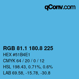 Color code: RGB 81.1 180.8 225 | qconv.com