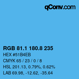 Color code: RGB 81.1 180.8 235 | qconv.com