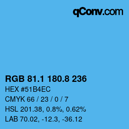 Color code: RGB 81.1 180.8 236 | qconv.com