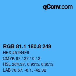 Color code: RGB 81.1 180.8 249 | qconv.com