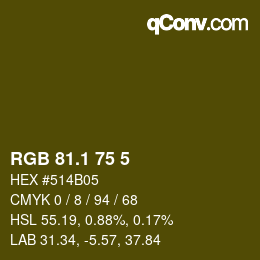 カラーコード: RGB 81.1 75 5 | qconv.com