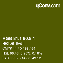 カラーコード: RGB 81.1 90.8 1 | qconv.com