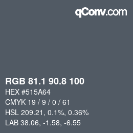 Farbcode: RGB 81.1 90.8 100 | qconv.com