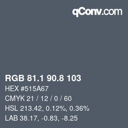 Code couleur: RGB 81.1 90.8 103 | qconv.com