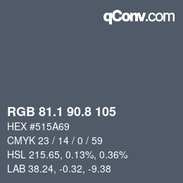 Color code: RGB 81.1 90.8 105 | qconv.com
