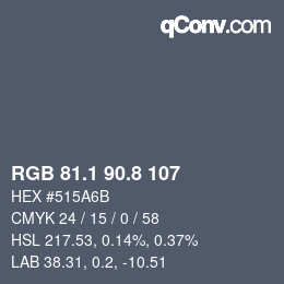 Color code: RGB 81.1 90.8 107 | qconv.com