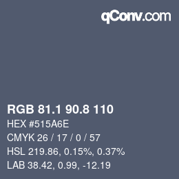 Color code: RGB 81.1 90.8 110 | qconv.com