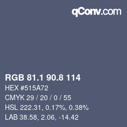 Color code: RGB 81.1 90.8 114 | qconv.com