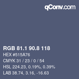 Color code: RGB 81.1 90.8 118 | qconv.com