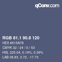 Color code: RGB 81.1 90.8 120 | qconv.com