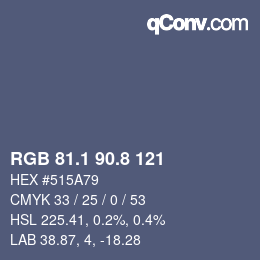 Color code: RGB 81.1 90.8 121 | qconv.com