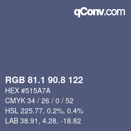 Color code: RGB 81.1 90.8 122 | qconv.com