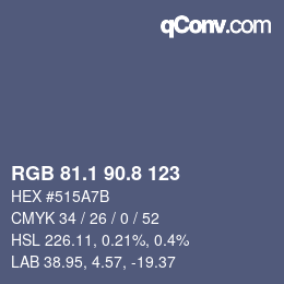 Color code: RGB 81.1 90.8 123 | qconv.com