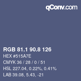 Color code: RGB 81.1 90.8 126 | qconv.com