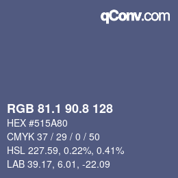 Color code: RGB 81.1 90.8 128 | qconv.com