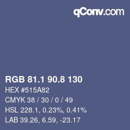 Color code: RGB 81.1 90.8 130 | qconv.com